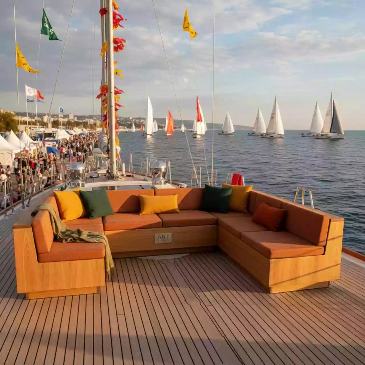 Аренда Комплекта мебели угловой Baroyan из массива дуба на парусной регате (Сочи) — ART SPACE