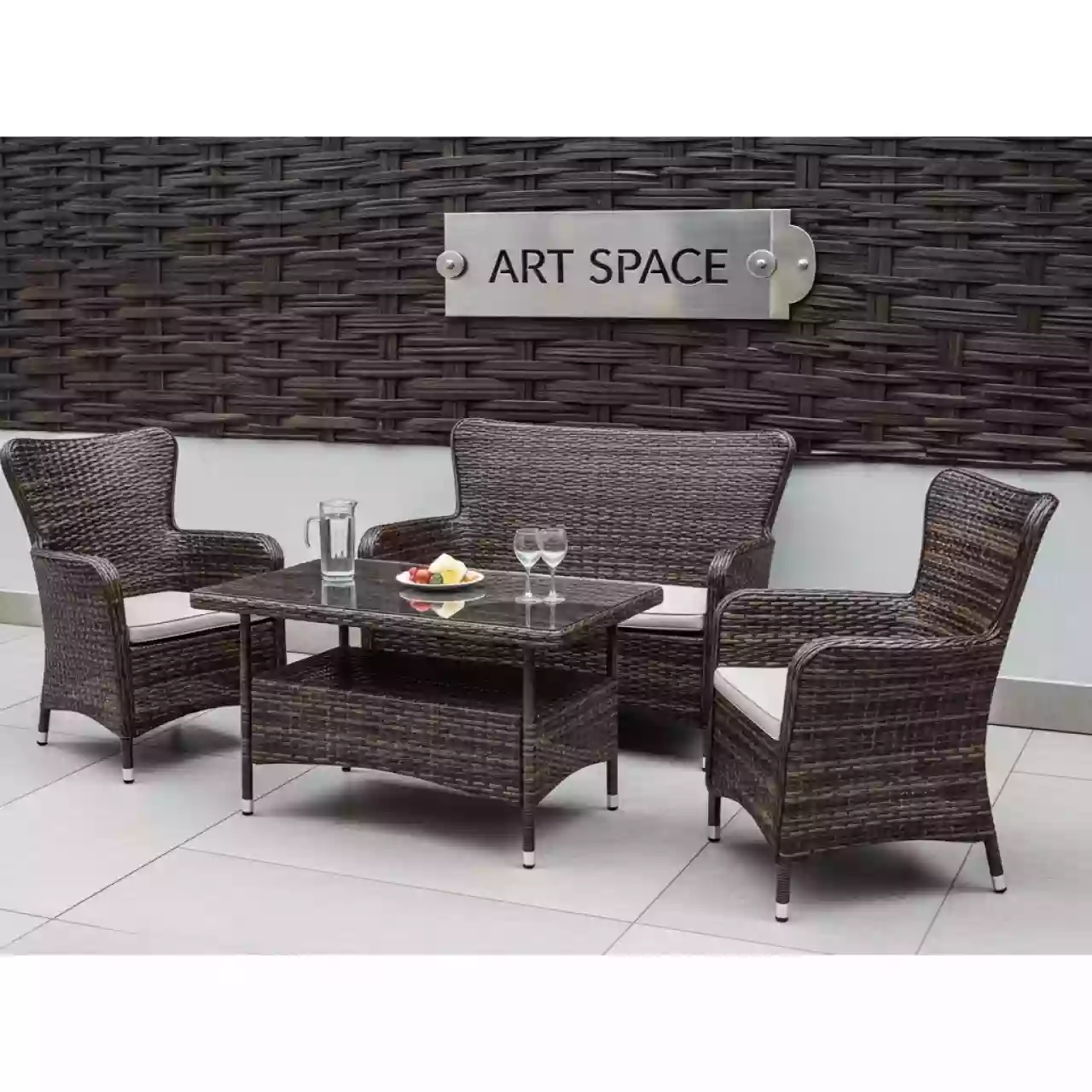 Аренда Комплекта плетеной мебели T197BNS W53 Y137C W53 brown 4 Pcs в конгресс-холле отеля Жемчужина — ART SPACE