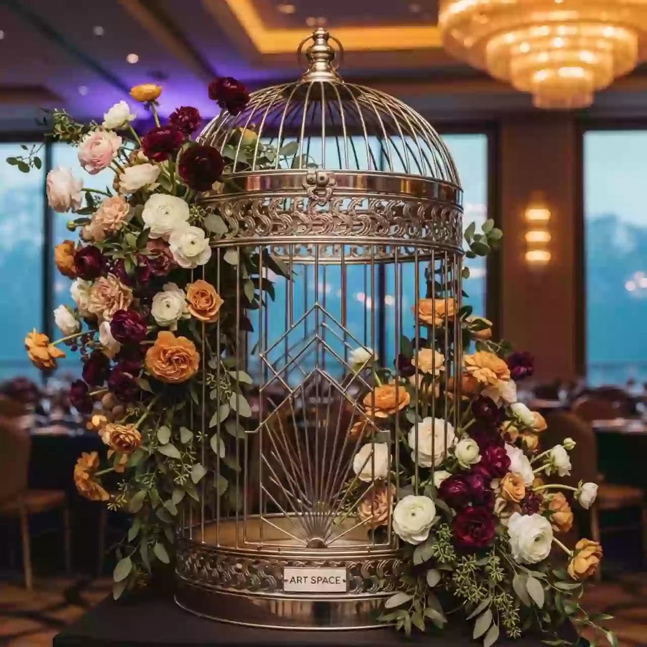 Аренда Композиция 1 большая клетка с ранункулюсами в Radisson Hotel Rosa Khutor — ART SPACE