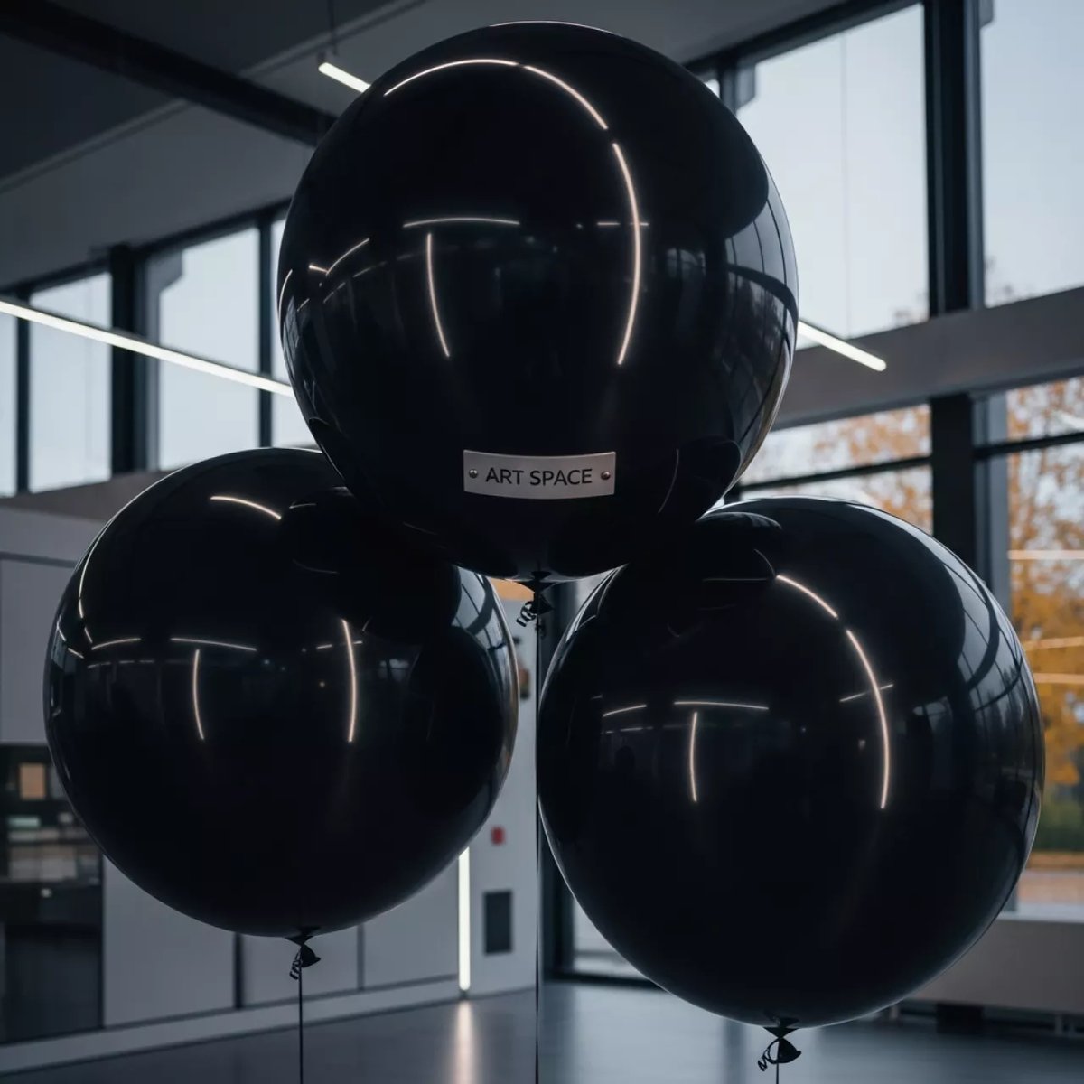 Аренда Композиция из 3 черных шаров с гелием 1 метр в Red Arena — ART SPACE