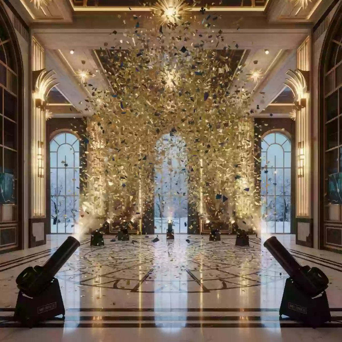 Аренда Конфетти машины ветродуи и бластеры для popcorn party и confetti party в Bridge Resort — ART SPACE