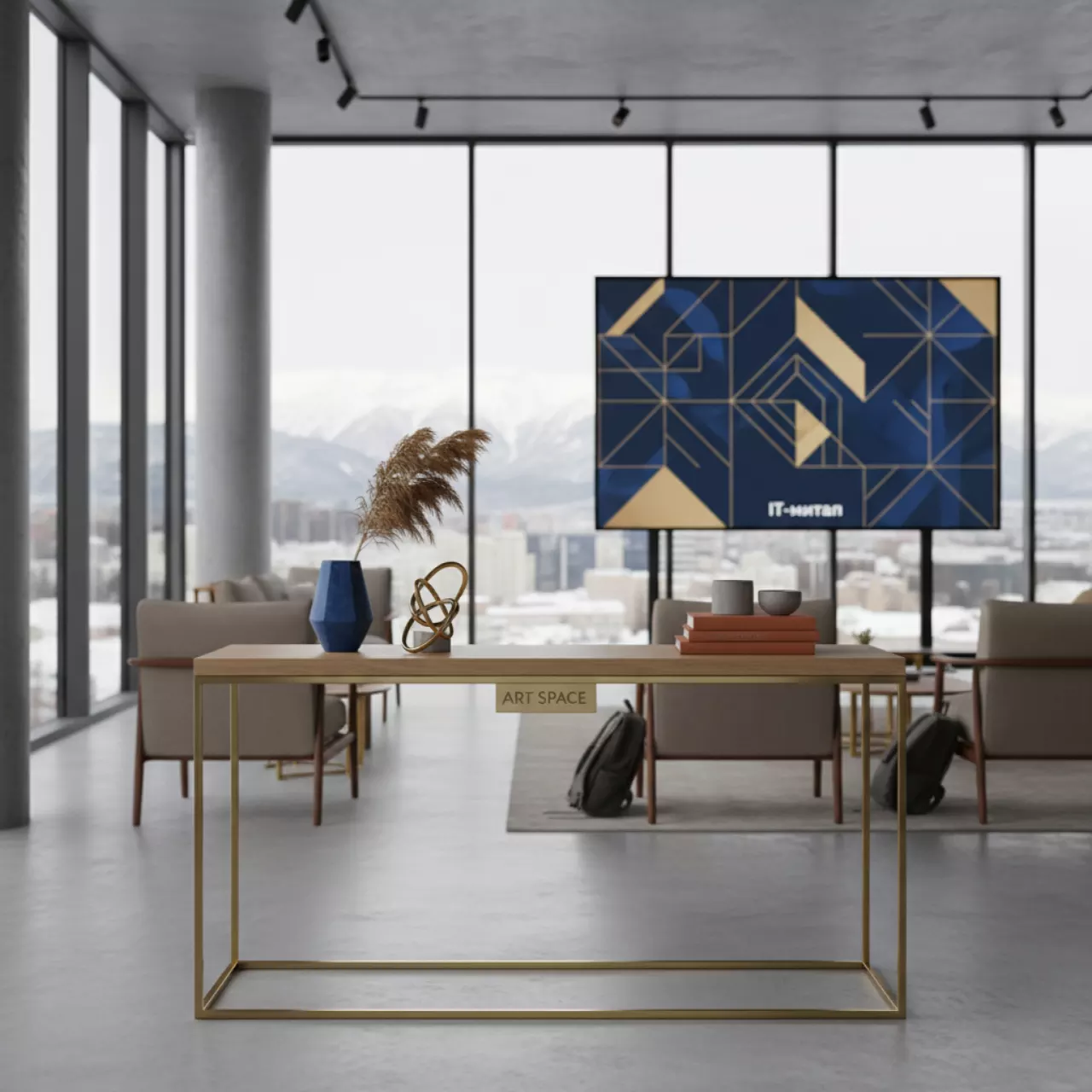 Аренда Консольный столик Бруклин 115х30 золото в Panorama by Mercure — ART SPACE