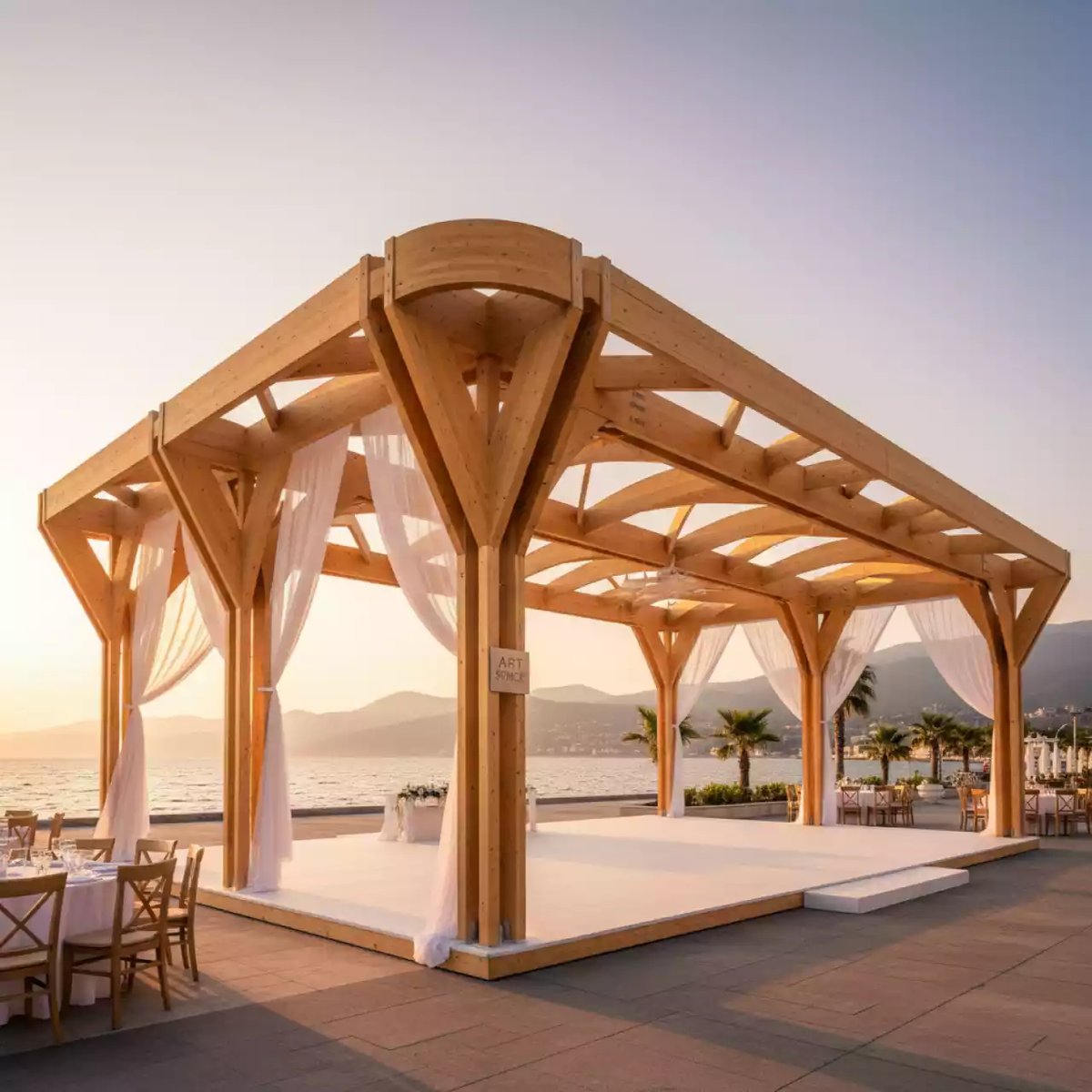 Аренда Конструкция П образная из ферм 3х4 метра на территории Морпорта Сочи — ART SPACE