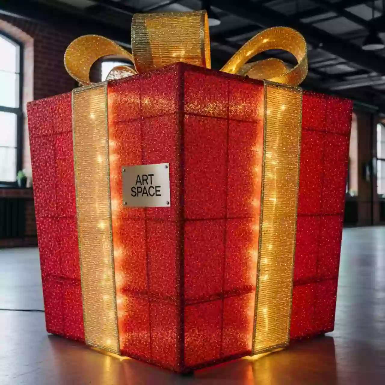 Аренда Конструкция световая глиттерная подарок красная в зале «Чайка» (Морпорт) — ART SPACE