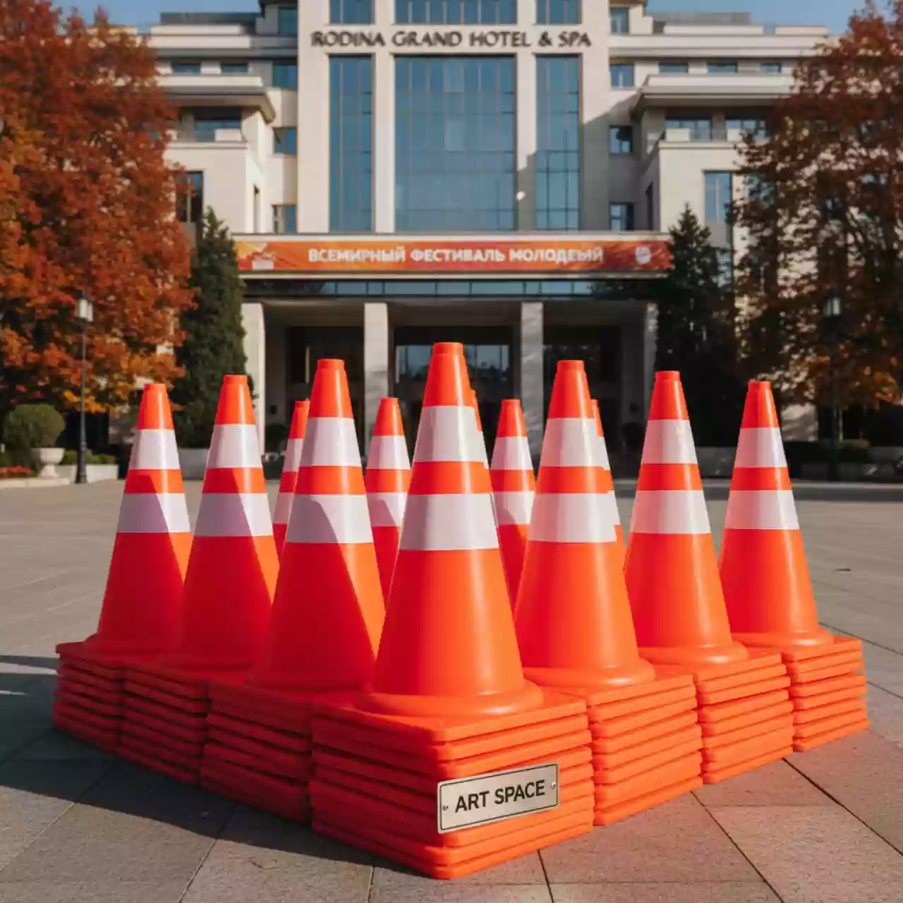 Аренда Конусы дорожные сигнальные 500 мм высотой в Rodina Grand Hotel & SPA — ART SPACE