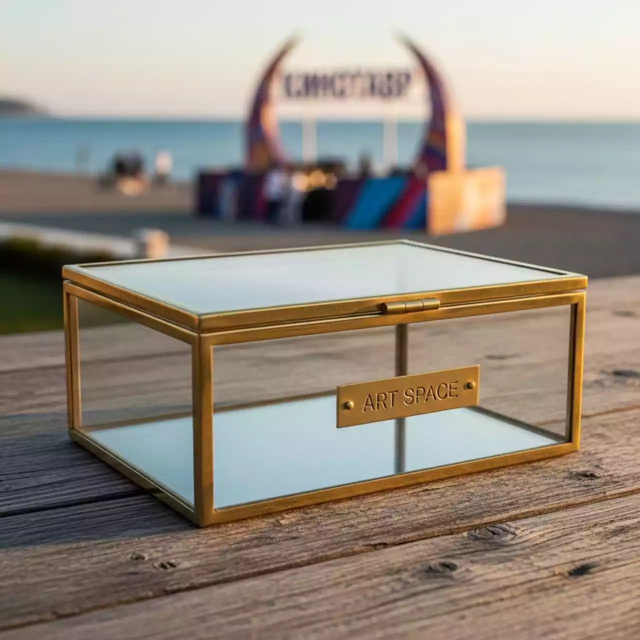 Аренда Коробка для подарков латунь стекло № 13 в пляжном комплексе VinoGrad — ART SPACE