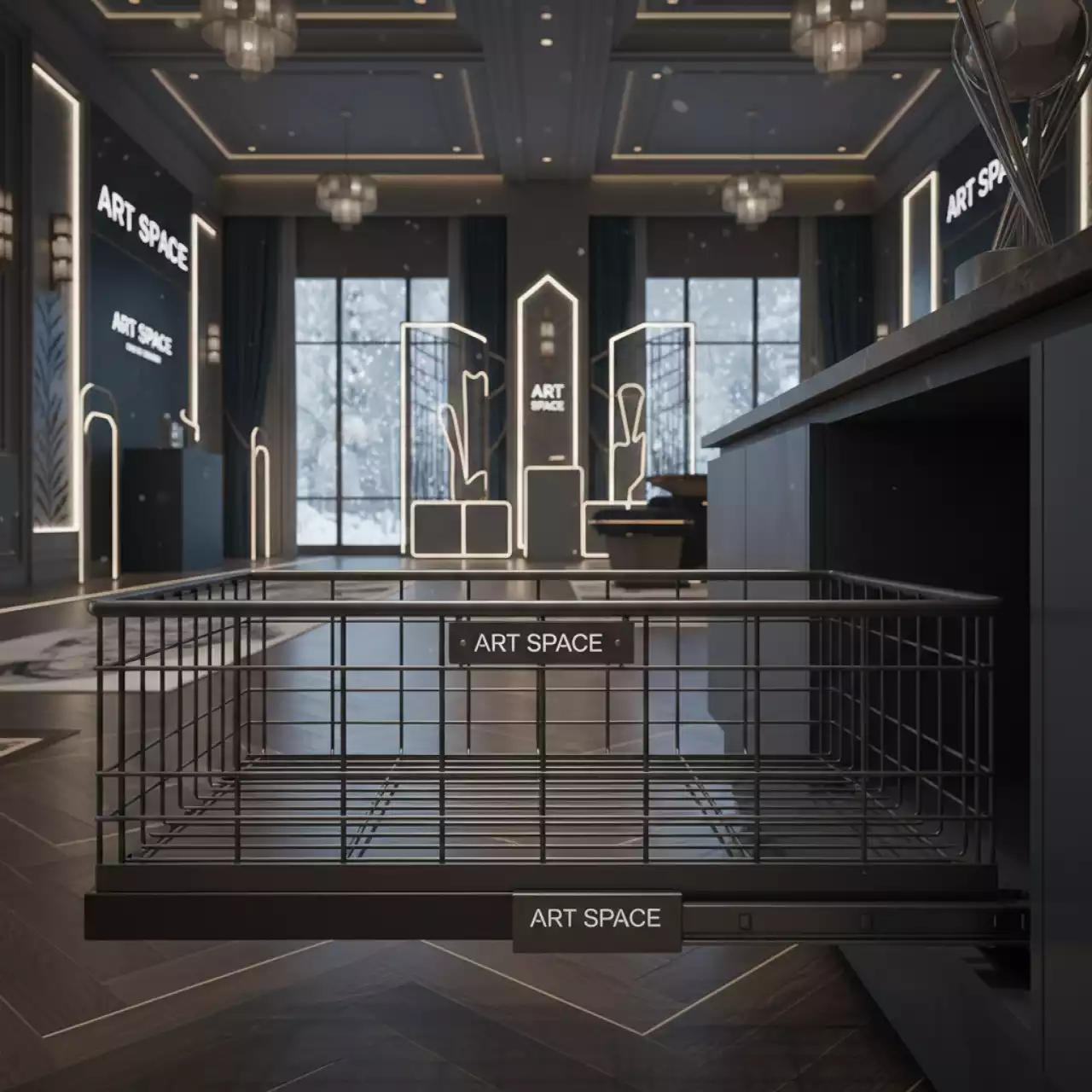 Аренда Корзина выкатная LEMAX Prof 300 мм графит в Гранд Отель Сочи — ART SPACE