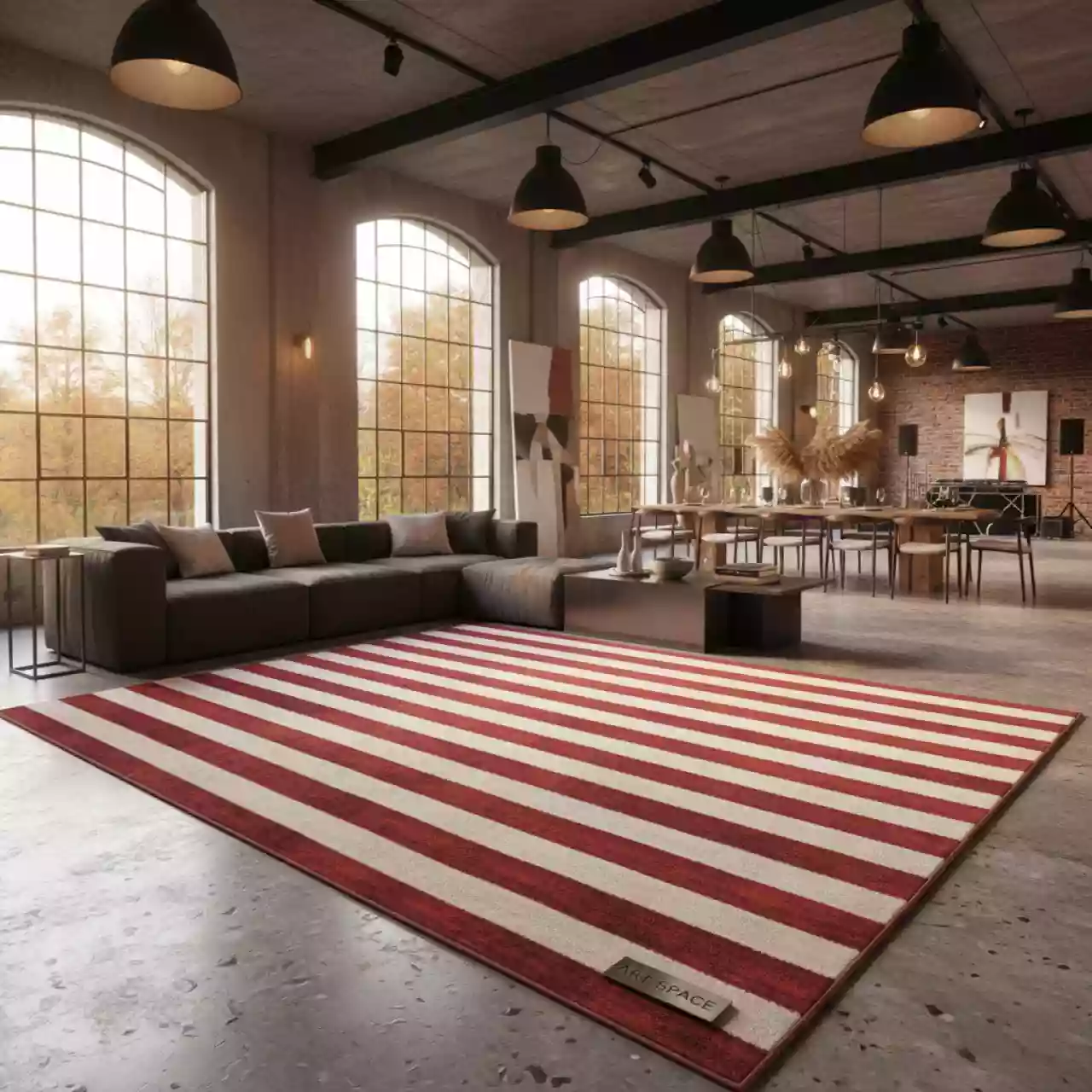 Аренда Коврик полосатый флисовый красный Green Glade 150х200 см в Karat Resort — ART SPACE