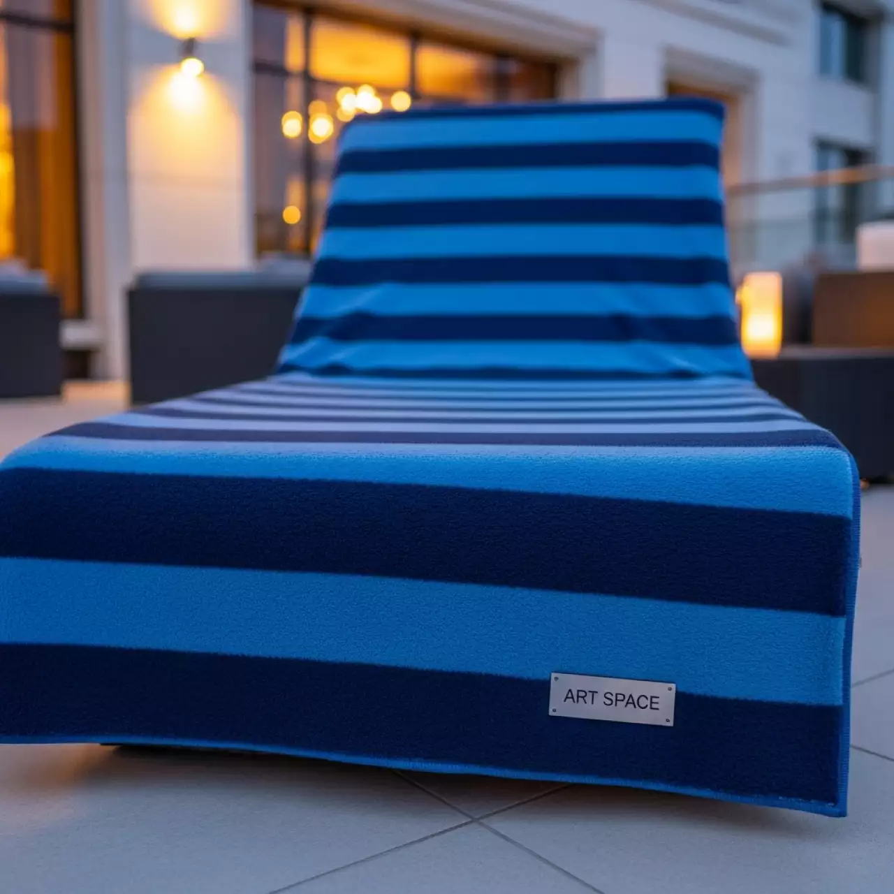 Аренда Коврик полосатый флисовый синий Green Glade 175х135 см в Grand Karat Sochi — ART SPACE