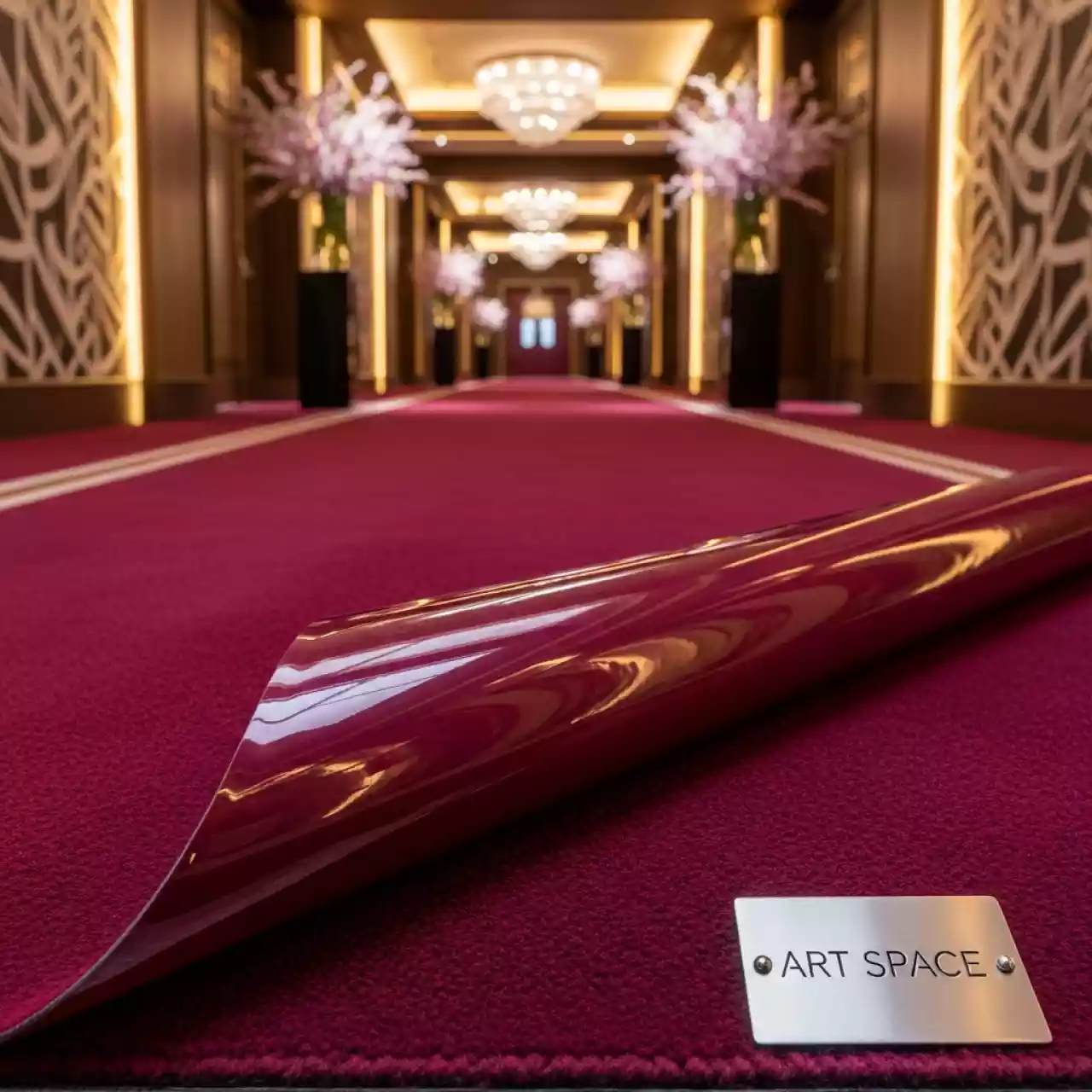 Аренда Ковролин бордовый с пленкой цвет 395 в Radisson Hotel Rosa Khutor — ART SPACE