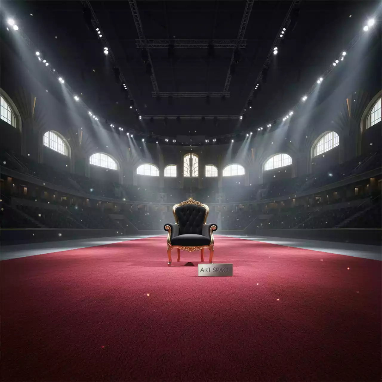 Аренда Ковролин красный 200 м² на арене «Фишт» — ART SPACE