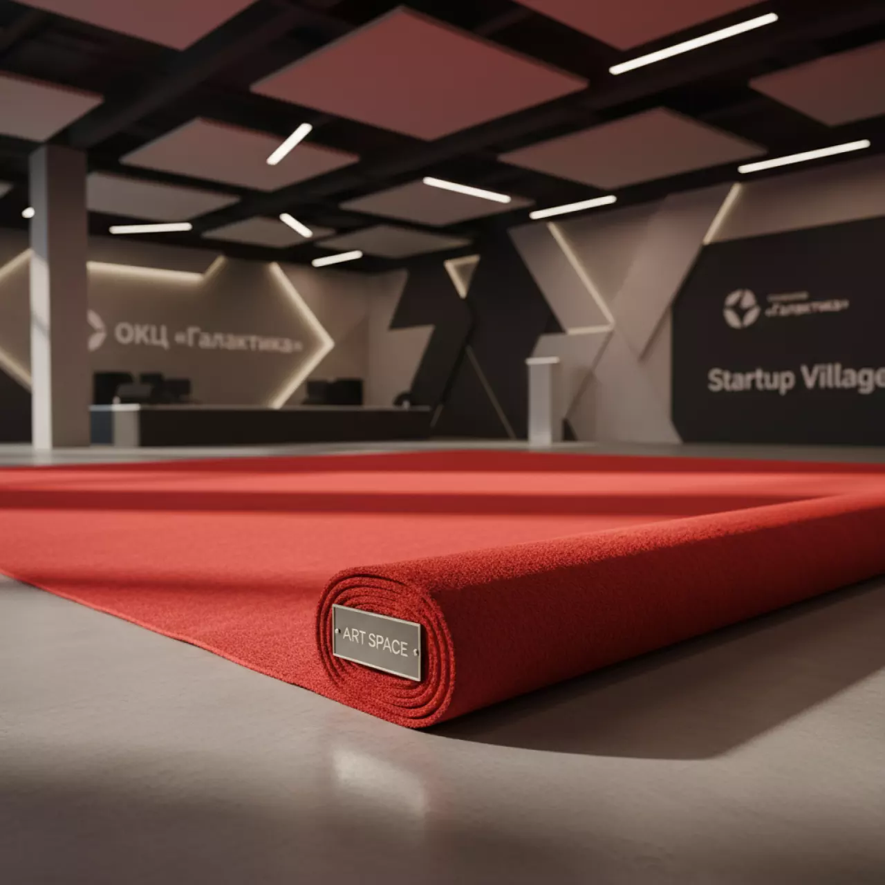 Аренда Ковролин красный 50 м² в ОКЦ «Галактика» — ART SPACE