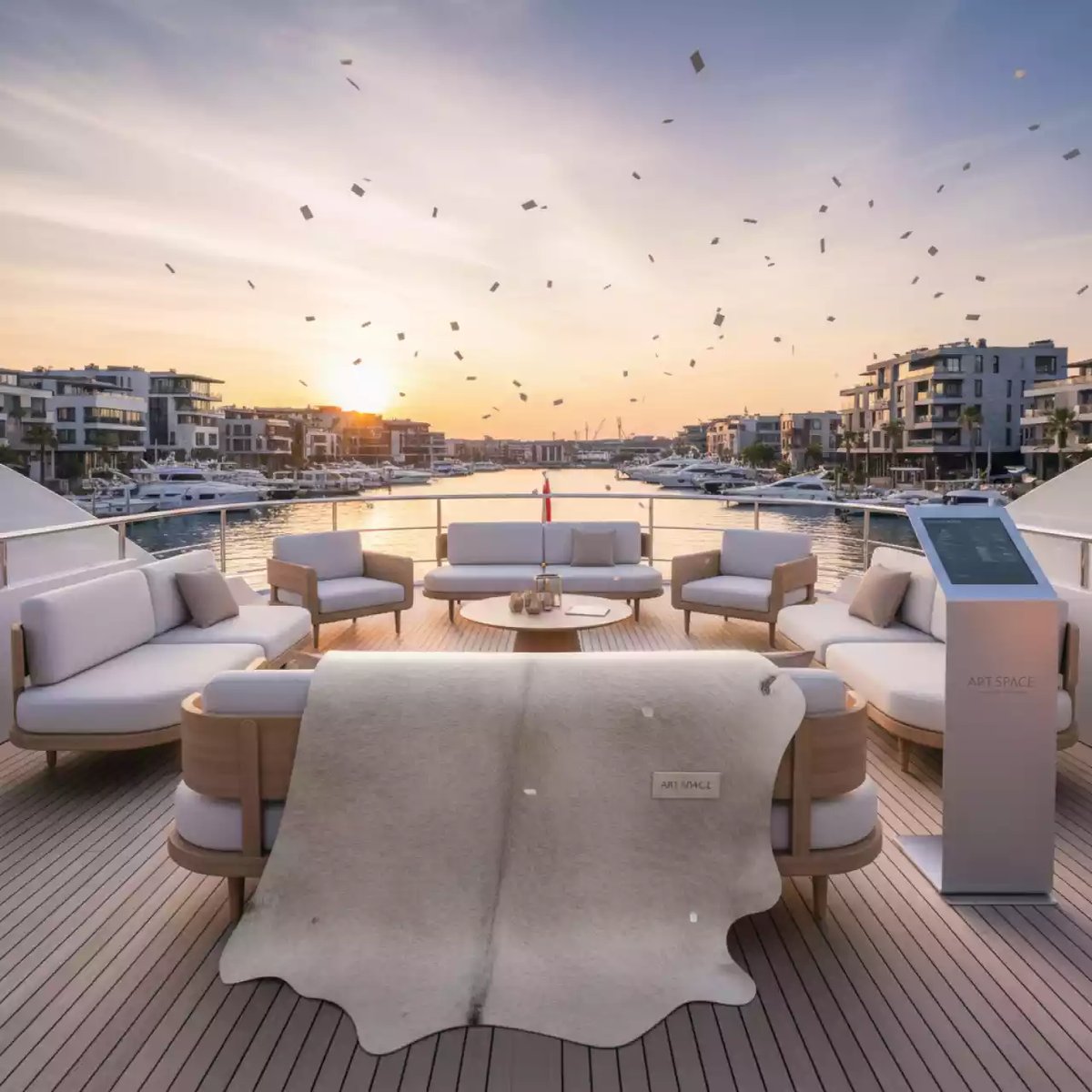 Аренда Кожзаменитель рулонный текстура яловка Albeo Imitation Leather 320 г м² 1370x25 м на VIP-яхте (Имеретинский порт) — ART SPACE