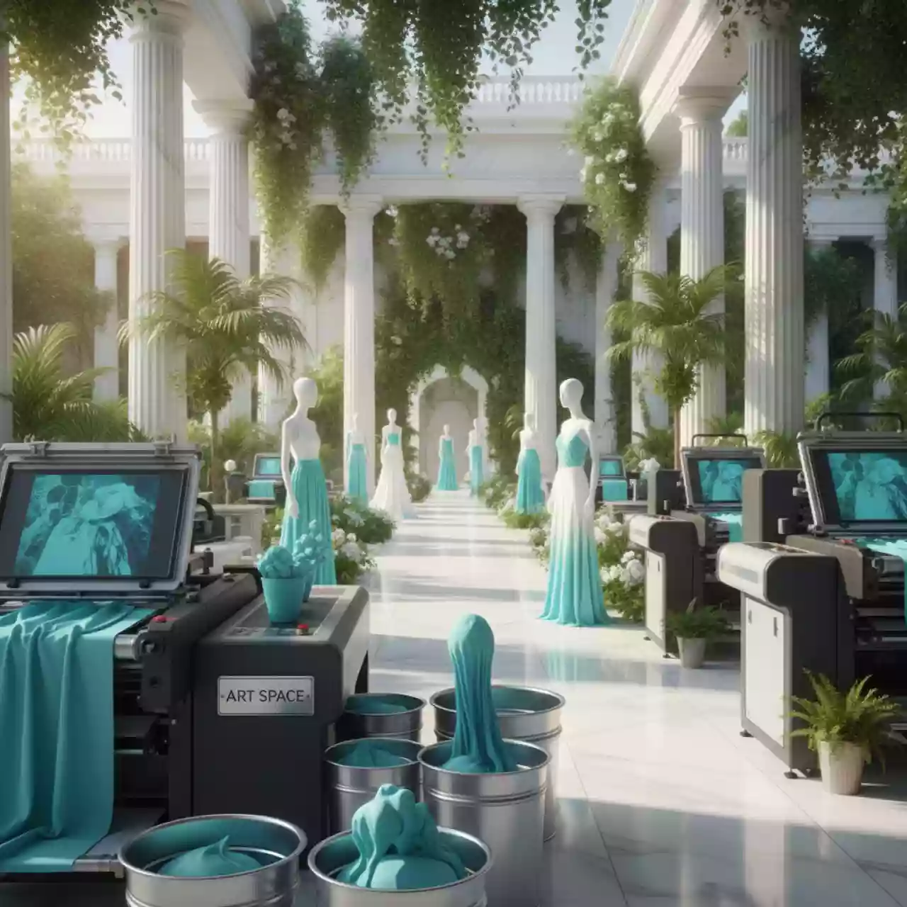 Аренда Краска бирюзовая Ricoh HQ 40 JP 40 в Green Flow Hotel — ART SPACE