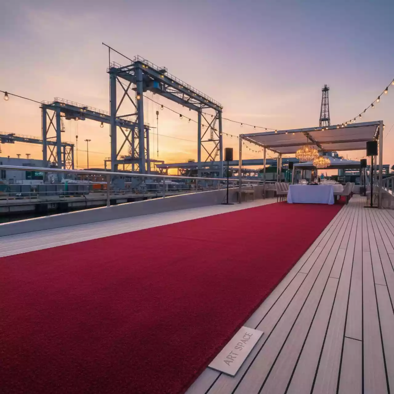 Аренда Красная ковровая дорожка 200 м² на VIP-яхте (Имеретинский порт) — ART SPACE