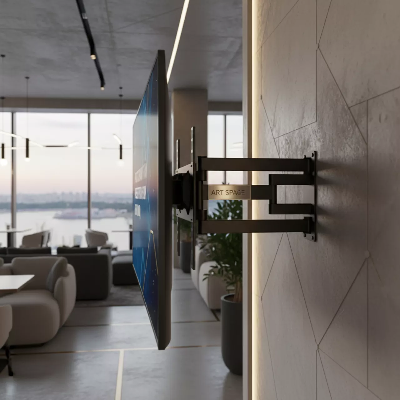 Аренда Крепление Ergotron серия 100 настенное двойной шарнир в ресторане «Паруса» — ART SPACE