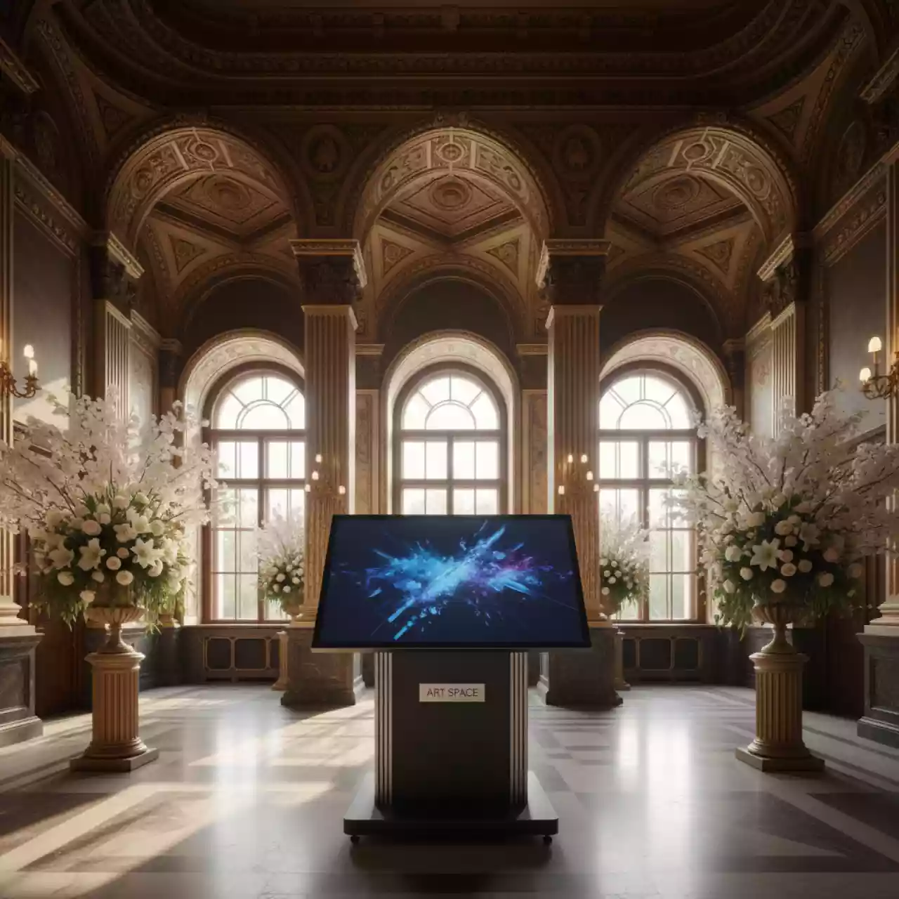 Аренда Крепление ONKRON TS1991 eLift моторизованная стойка для интерактивных ТВ чёрная в усадьбе Голицына — ART SPACE