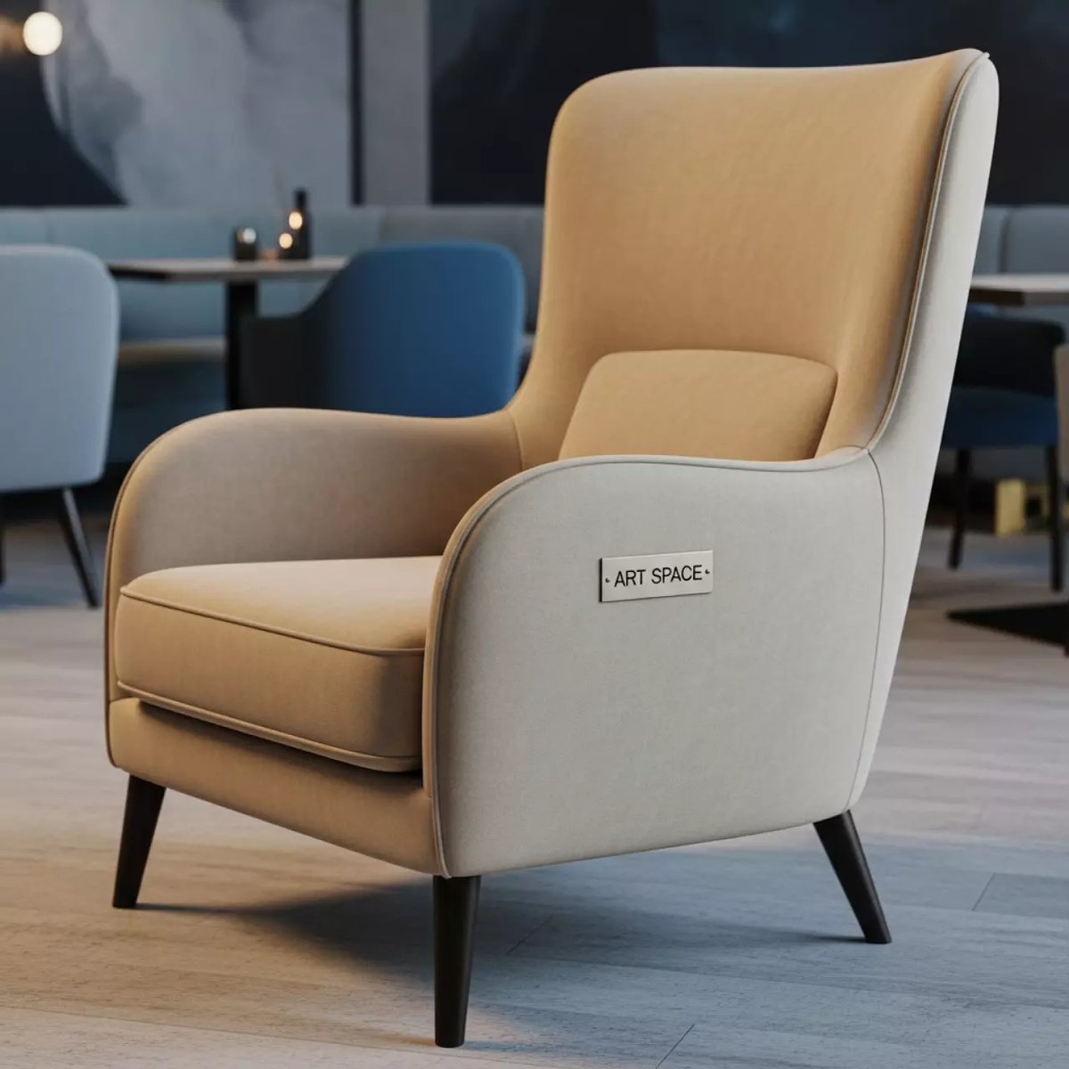 Аренда Кресла Амира бежевое в ресторане «Brunello» — ART SPACE
