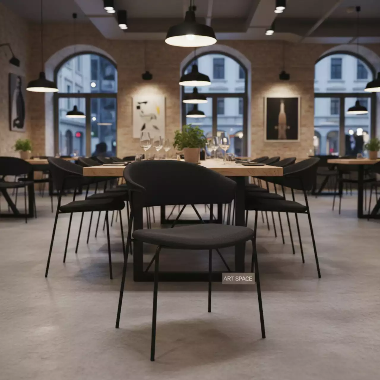 Аренда Кресла College BX 3769 черное в ресторане «Brunello» — ART SPACE