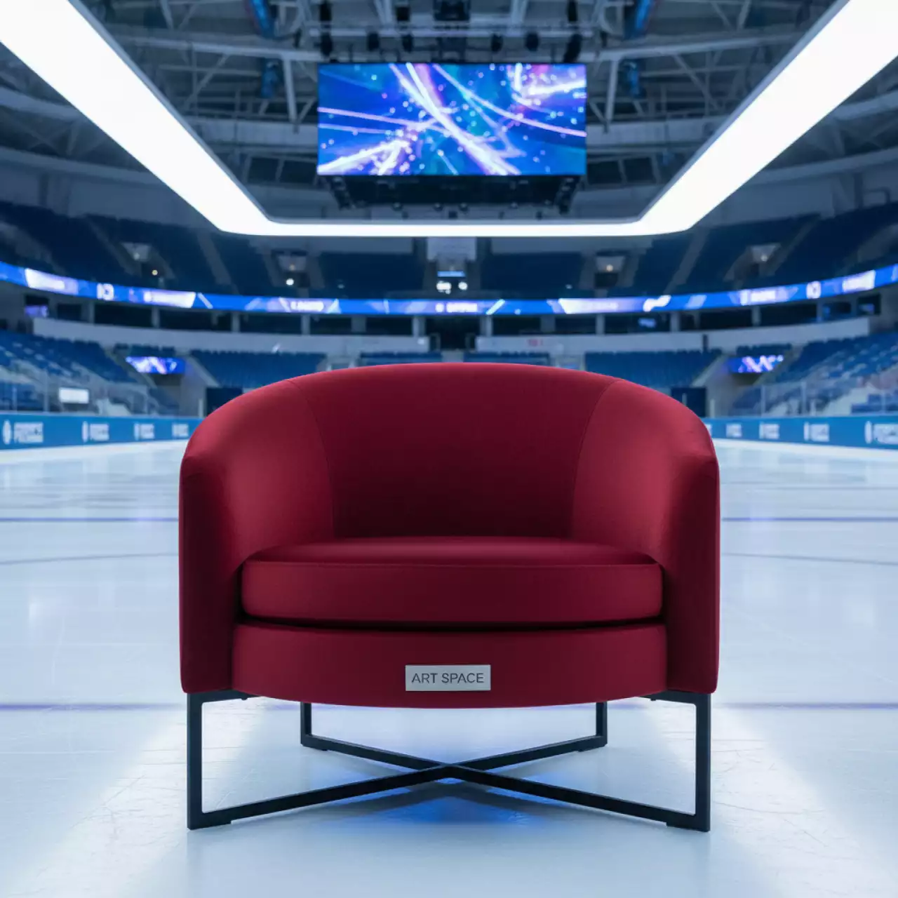 Аренда Кресла Half Ring красный вельвет в ледовом дворце «Большой» — ART SPACE