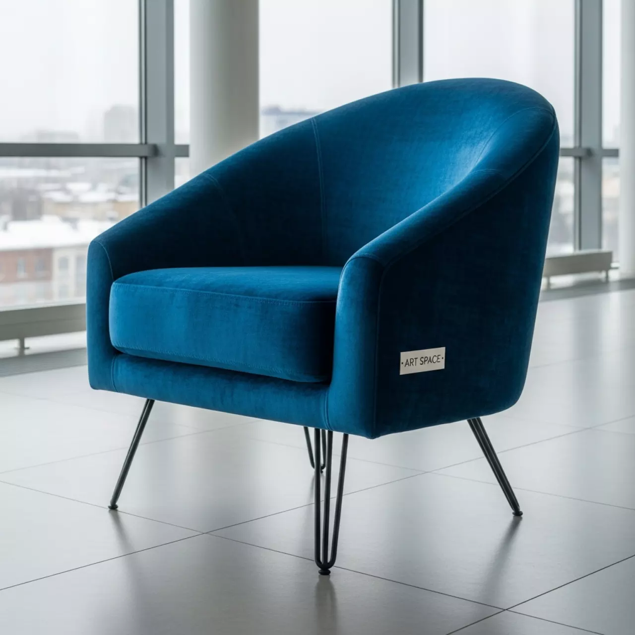 Аренда Кресла Half Ring синий вельвет в Gamma Sirius — ART SPACE
