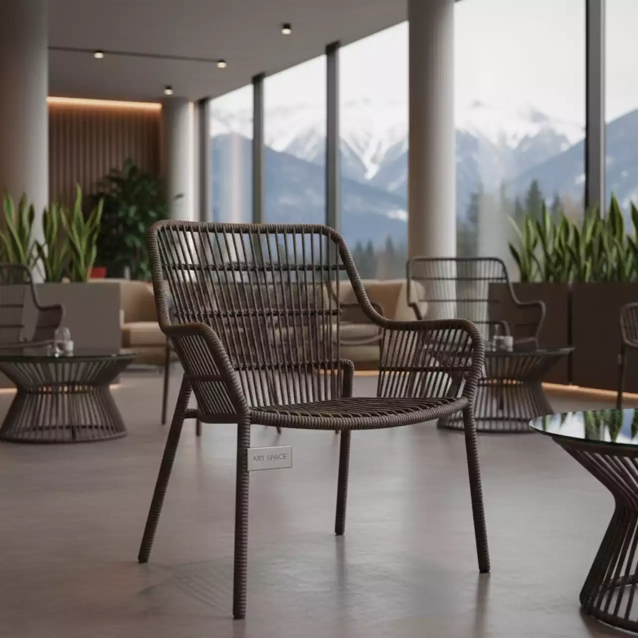 Аренда Кресла из искусственного ротанга YH C1808W brown в Гранд Отель Поляна — ART SPACE
