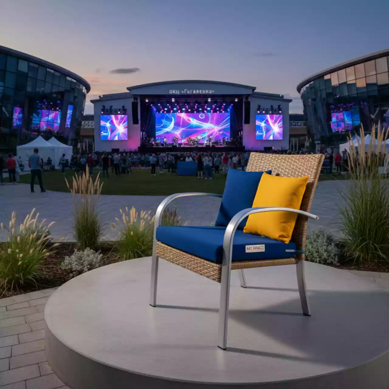 Аренда Кресло алюминиевое из искусственного ротанга Бамбук 2 Bamboo 2 в ОКЦ «Галактика» — ART SPACE