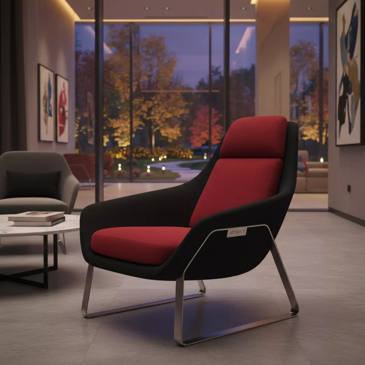 Аренда Кресло Andrian черное с красным в Сочи Парк Отеле — ART SPACE