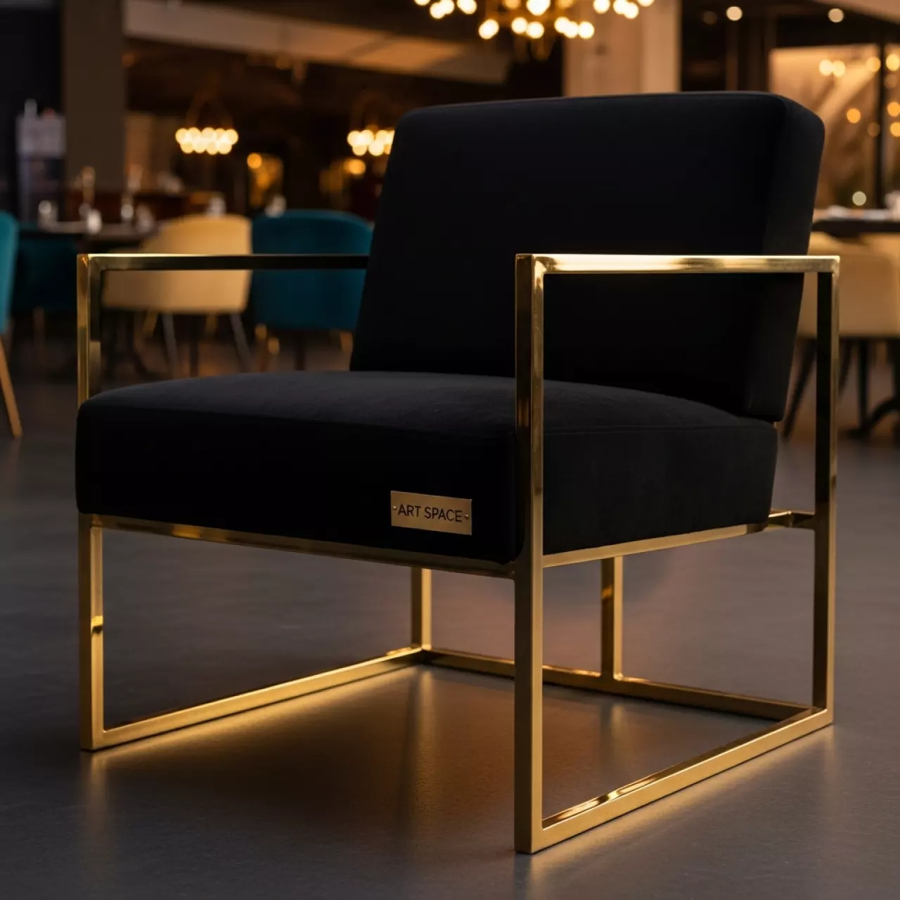 Аренда Кресло Andrian Gold Black в ресторане «Плакучая Ива» — ART SPACE