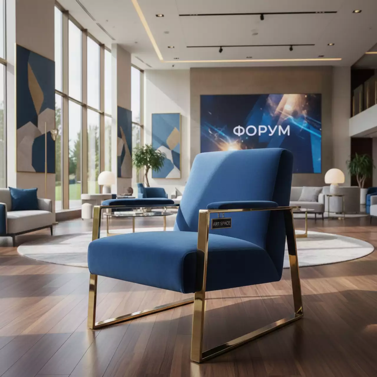 Аренда Кресло Andrian Gold Blue в санатории «Металлург» — ART SPACE