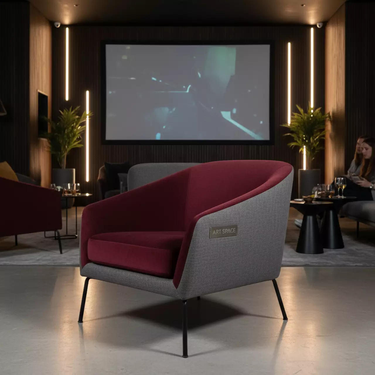 Аренда Кресло Andrian Graphite Wine в Bridge Resort — ART SPACE