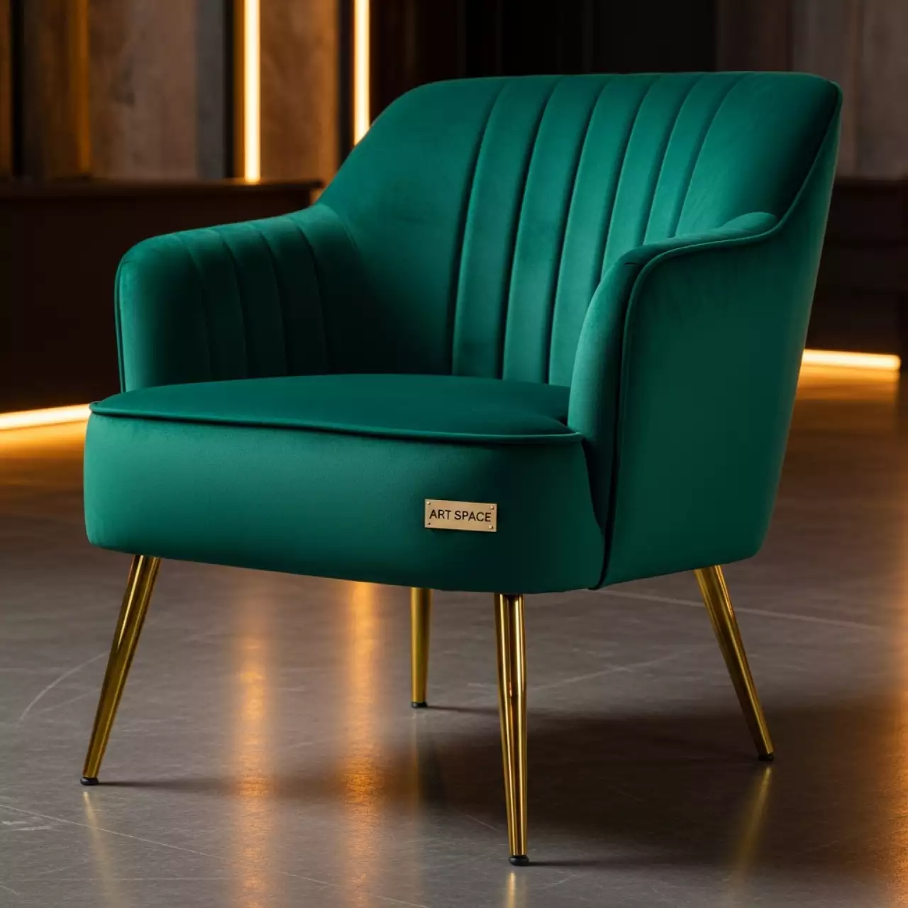 Аренда Кресло Andrian Green & Gold в Boutique Hotel PORTUM 1905 — ART SPACE