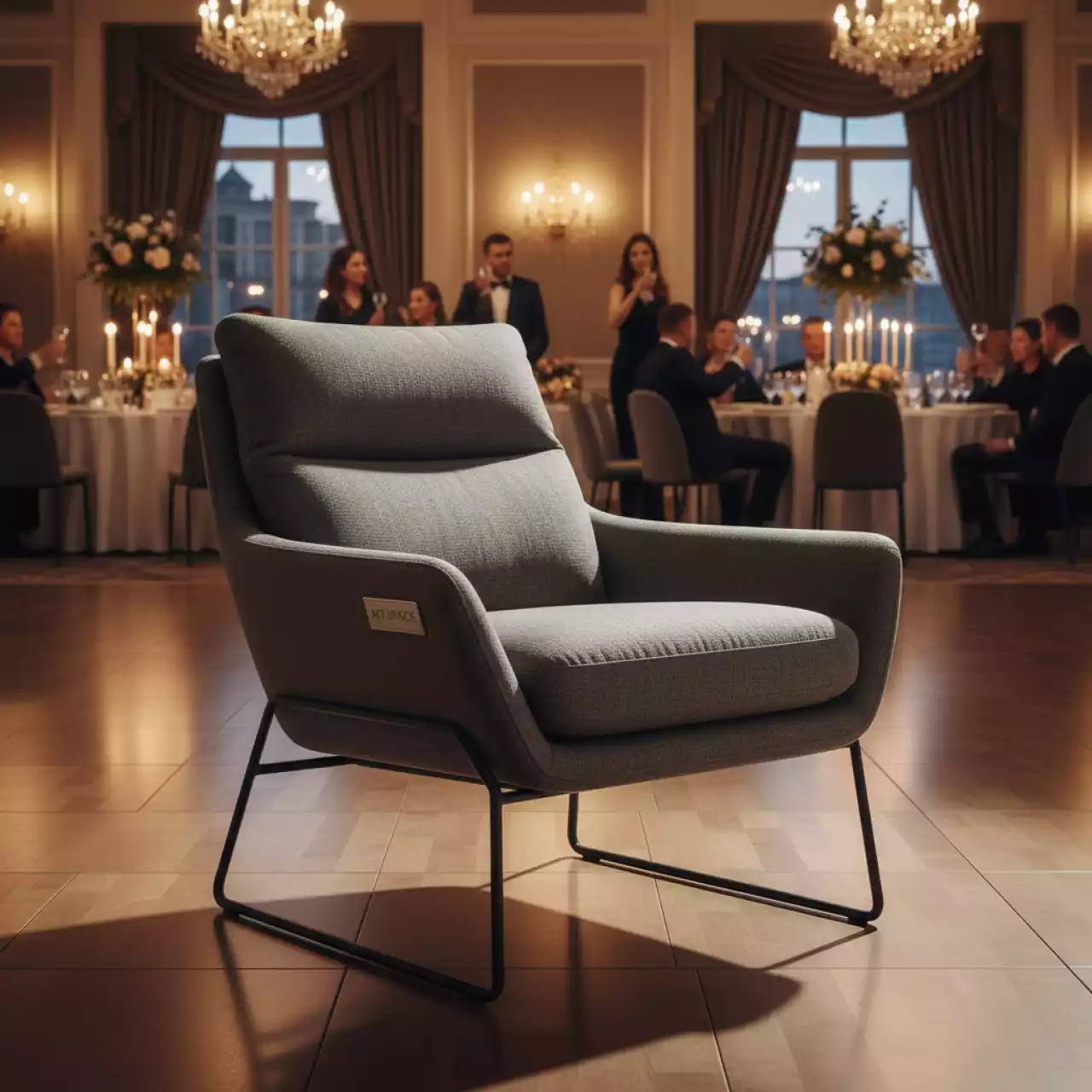 Аренда Кресло Andrian Grey & Black в Маринс Парк Отеле — ART SPACE