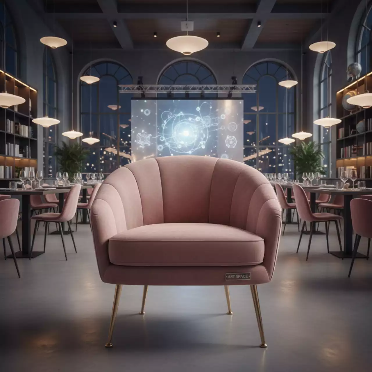 Аренда Кресло Andrian pink в ресторане «Магеллан» — ART SPACE