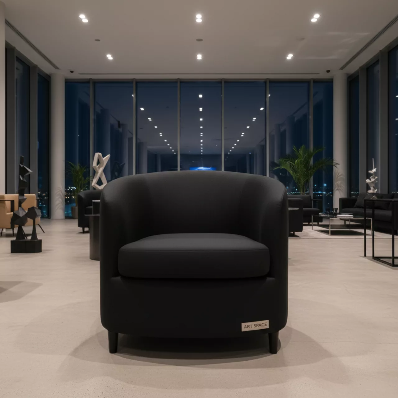 Аренда Кресло Barrel black черное в Delta Sirius — ART SPACE