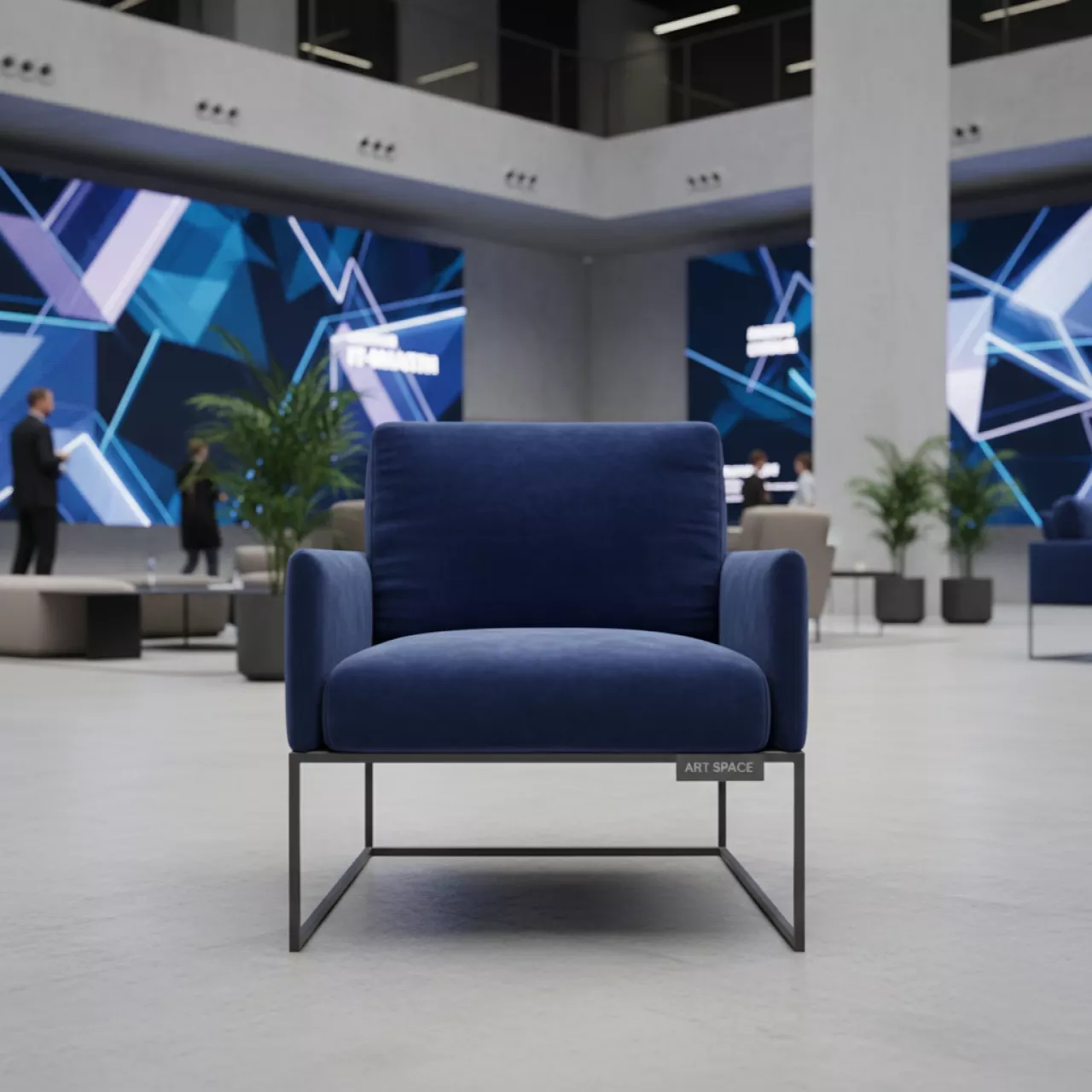 Аренда Кресло бескаркасное Velvet синий в комплексе Sea Galaxy — ART SPACE