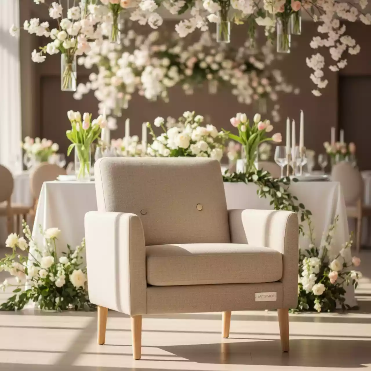 Аренда Кресло бежевое Mira Azzura на Медальной площади — ART SPACE