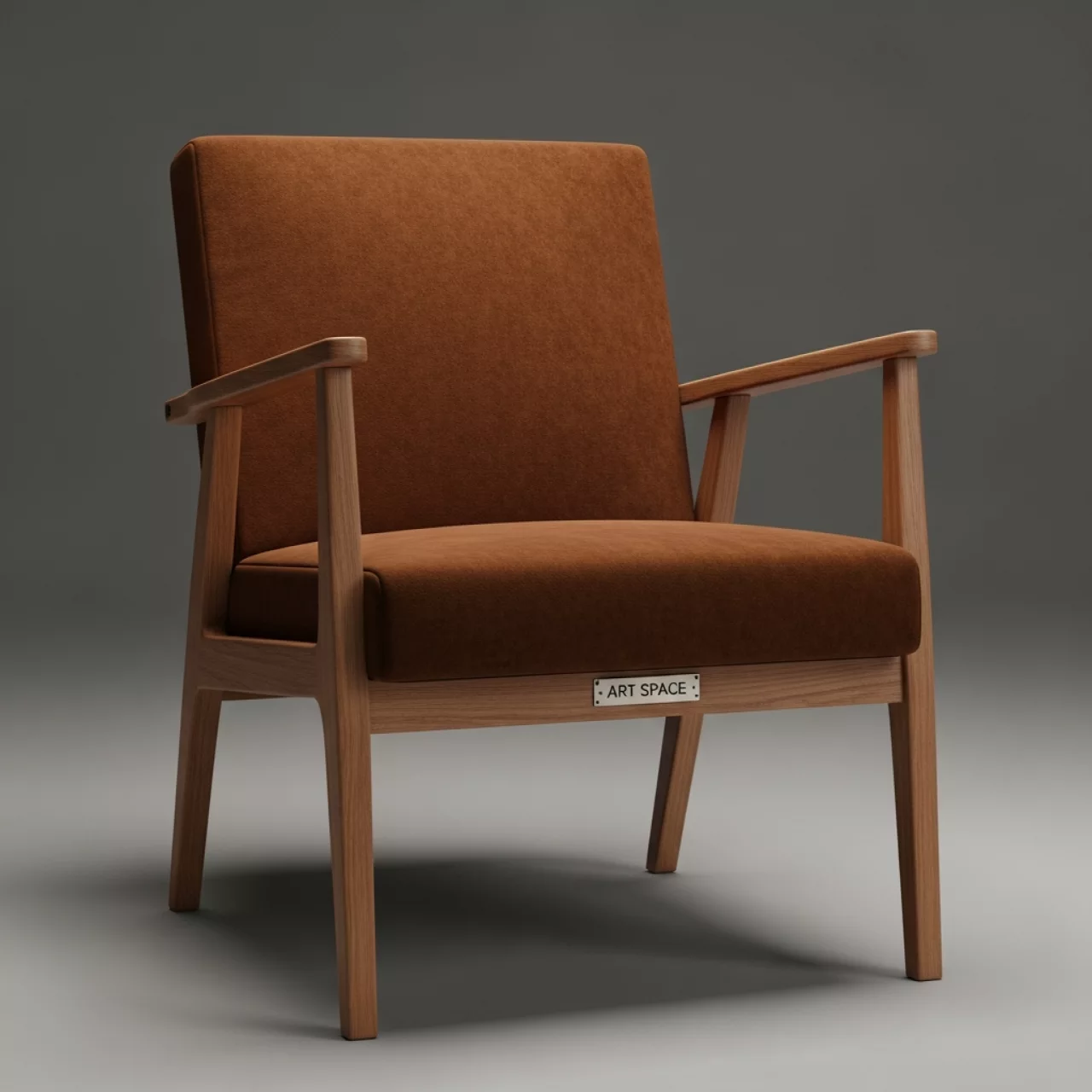 Аренда Кресло Brown деревянное с обивкой в санатории «Сочи» — ART SPACE