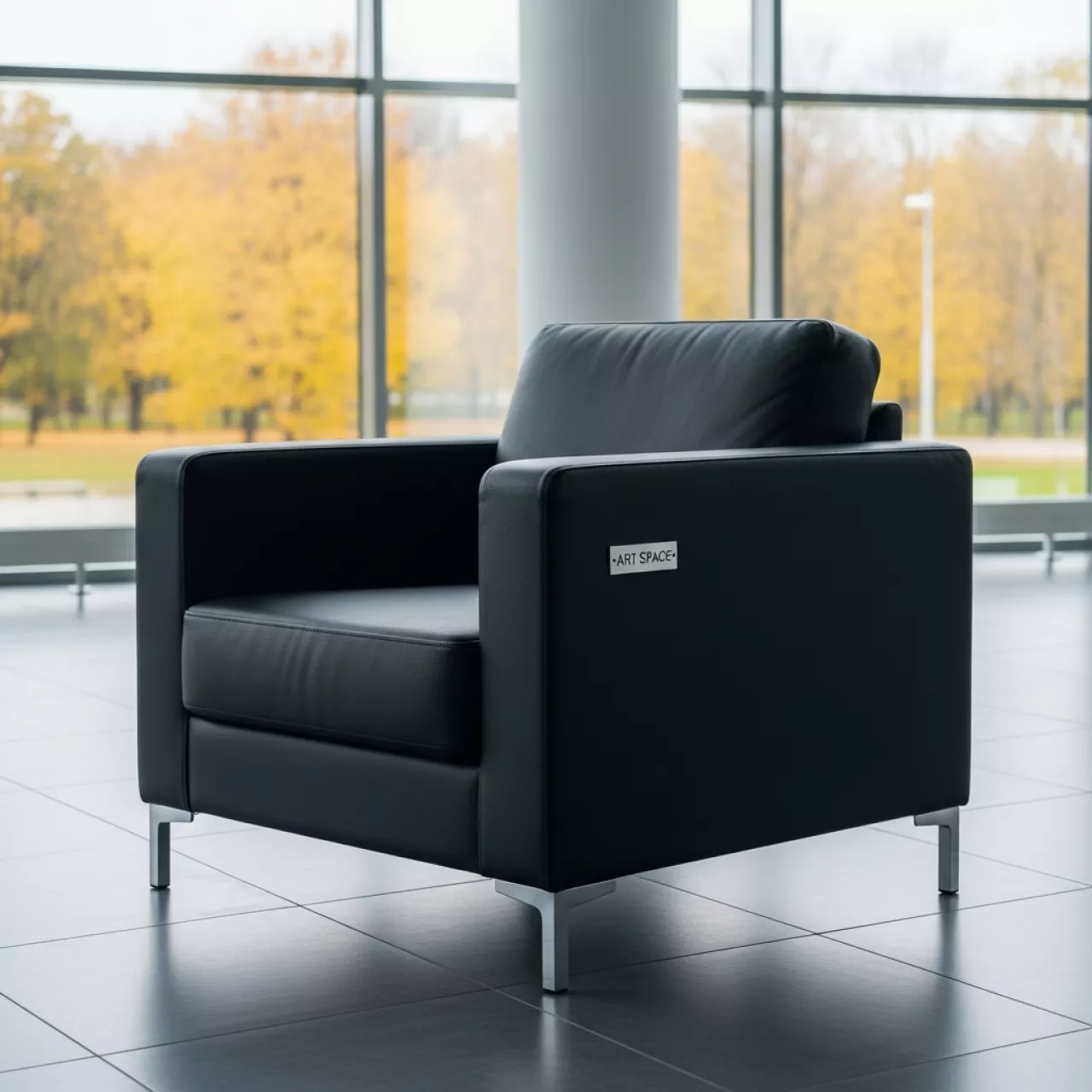 Аренда Кресло черное из экокожи Milena 04 094BK в санатории «Заполярье» — ART SPACE