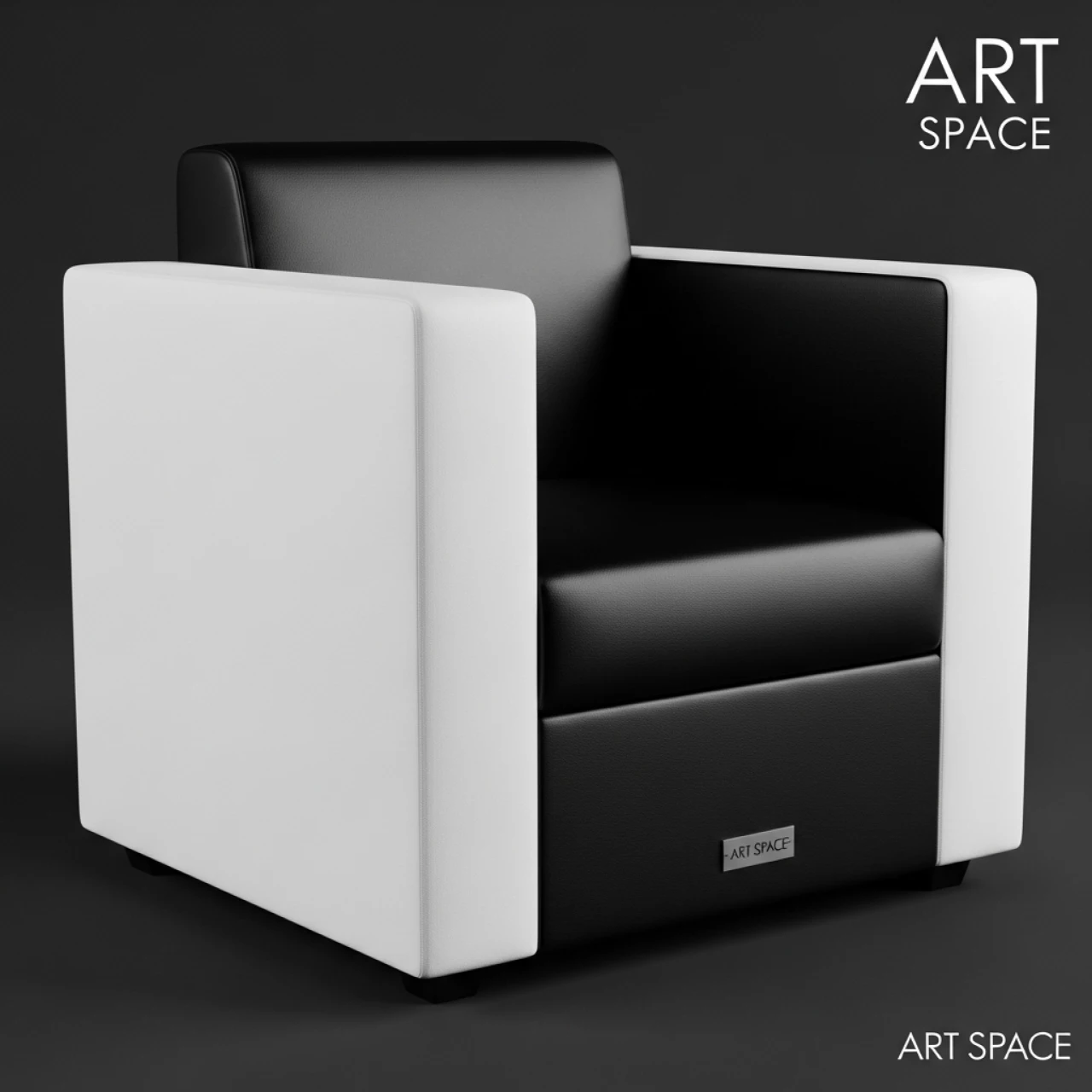 Аренда Кресло Cube бело черное экокожа 04 032BK на арене «Фишт» — ART SPACE