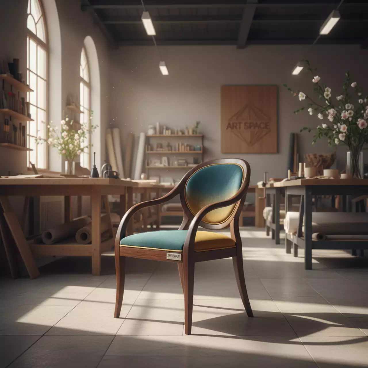 Аренда Кресло деревянное Kuadra XL с обивкой в City Park Hotel Sochi — ART SPACE