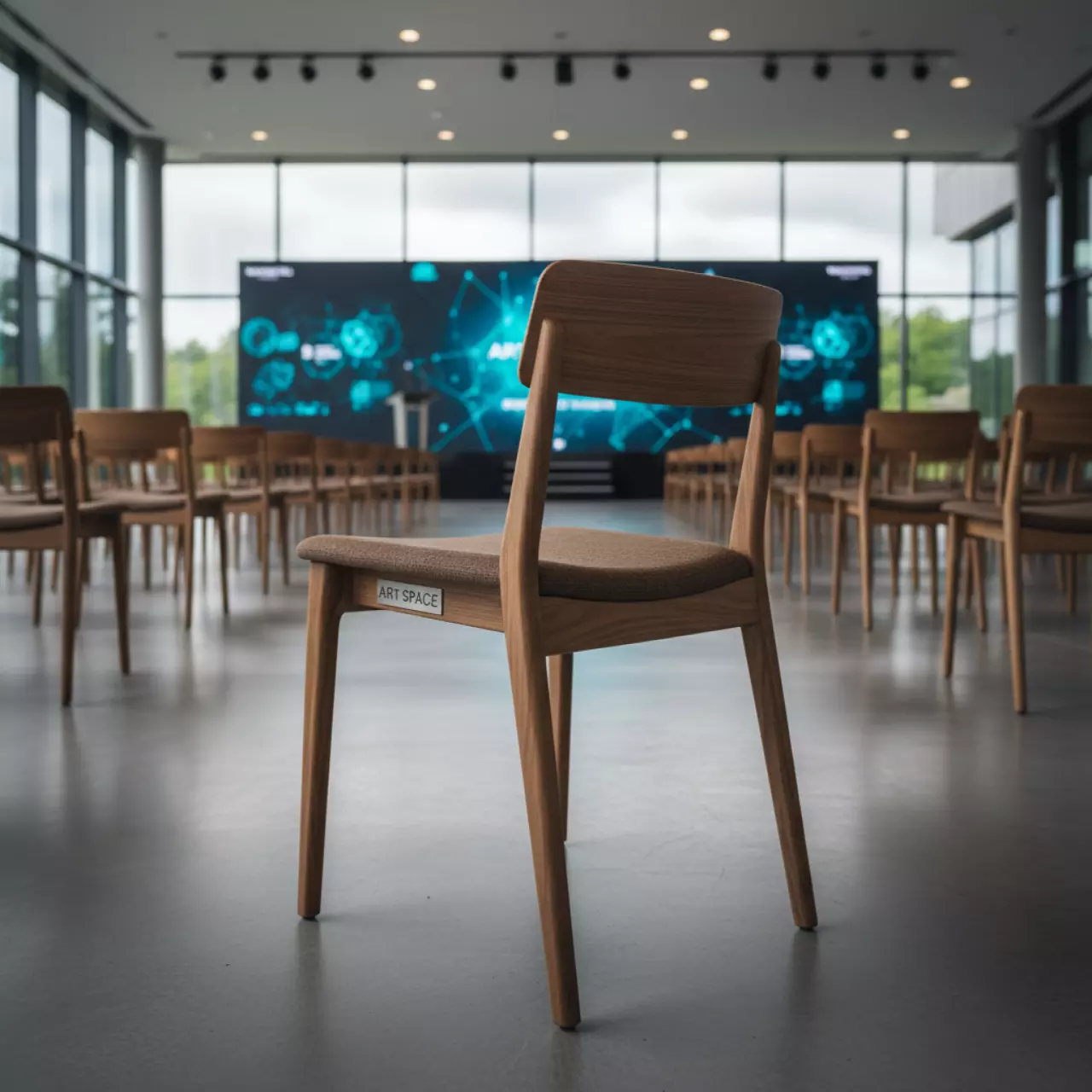 Аренда Кресло деревянное с обивкой Brown в Novotel Resort — ART SPACE