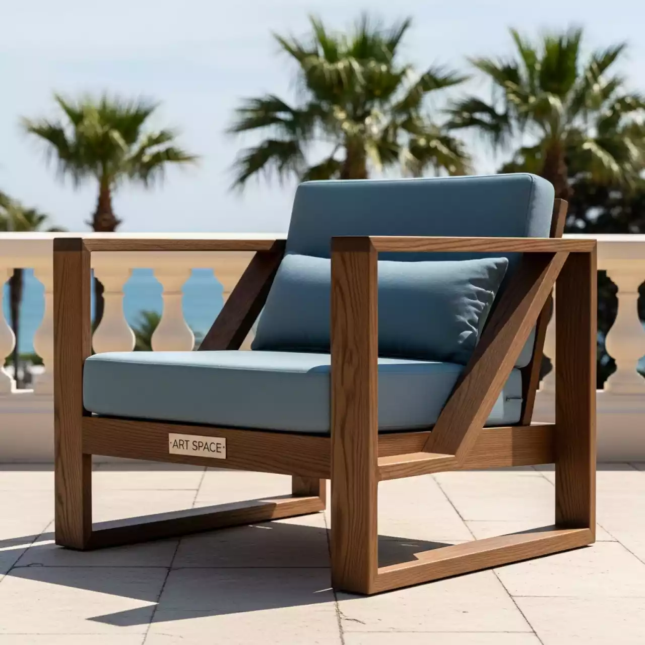 Аренда Кресло деревянное с подушками Pablito в санатории «Русь» — ART SPACE