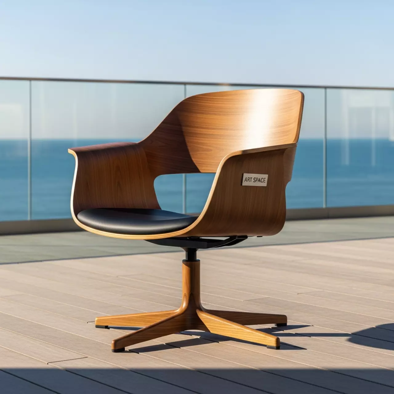 Аренда Кресло деревянное вращающееся Nym на пляже «Ривьера» — ART SPACE