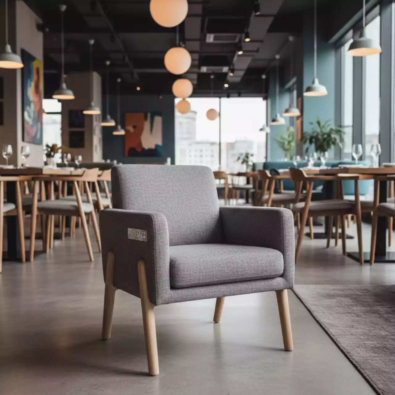 Аренда Кресло детское с подлокотниками Motif серое в ресторане «Sanremo» — ART SPACE