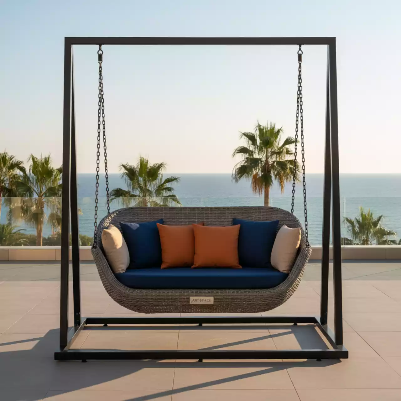 Аренда Кресло диван качели подвесное DeckWOOD Sky Bed Lite из искусственного ротанга в Swissôtel Resort Sochi Kamelia — ART SPACE