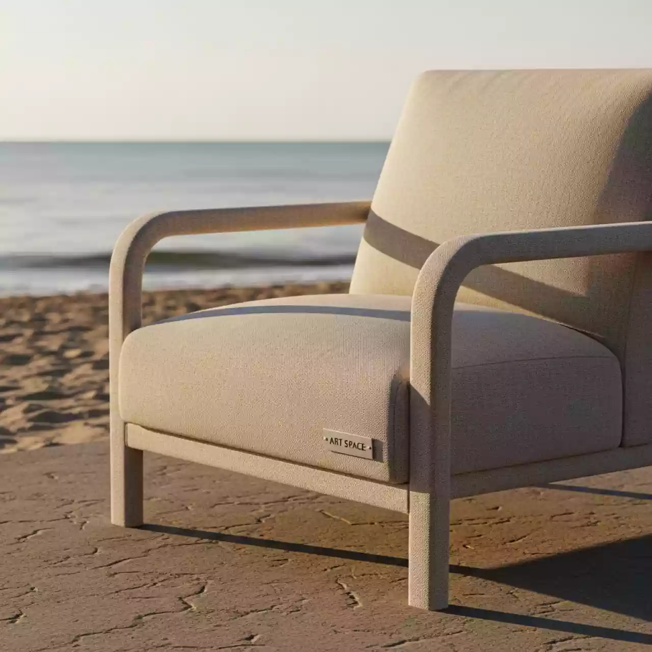 Аренда Кресло для отдыха Panorama бежевое на пляже «Ривьера» — ART SPACE