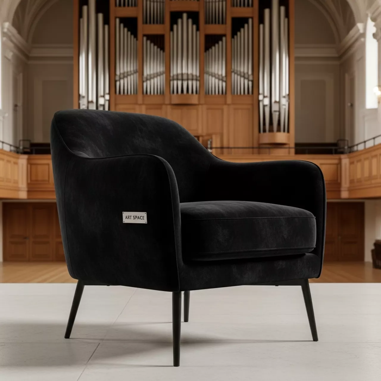 Аренда Кресло Филадельфия велюр черное в Зале органной и камерной музыки — ART SPACE