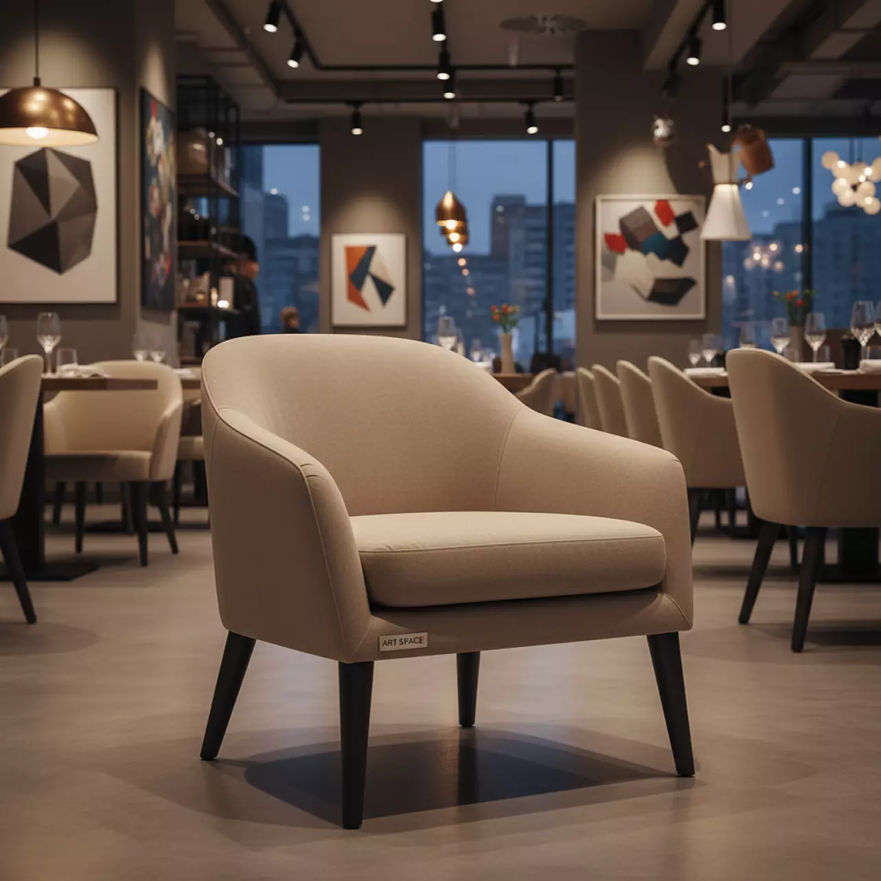 Аренда Кресло Forli бежевый в ресторане «Сыроварня» — ART SPACE