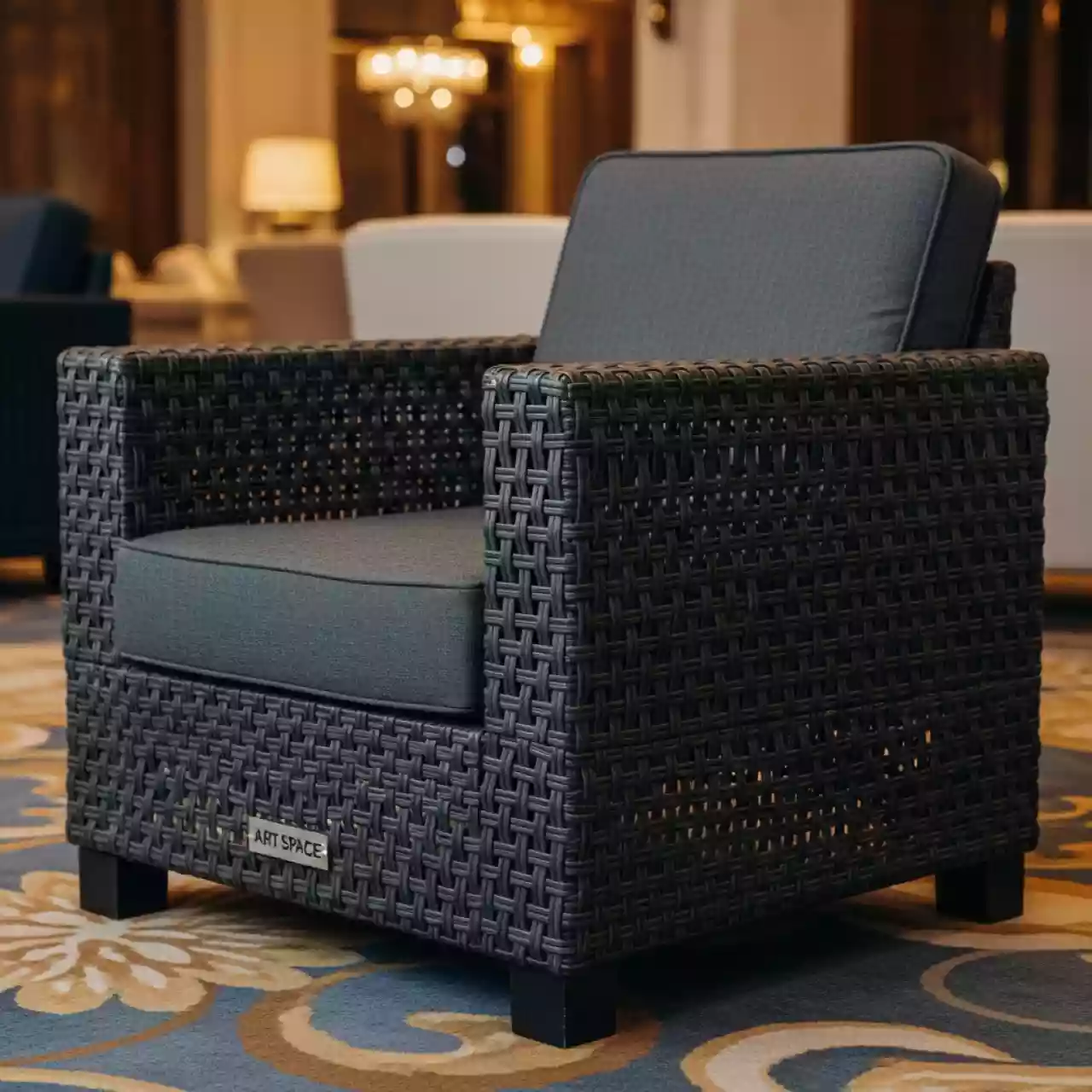 Аренда Кресло Гранд Латте из искусственного ротанга графит в отеле Radisson Lazurnaya — ART SPACE